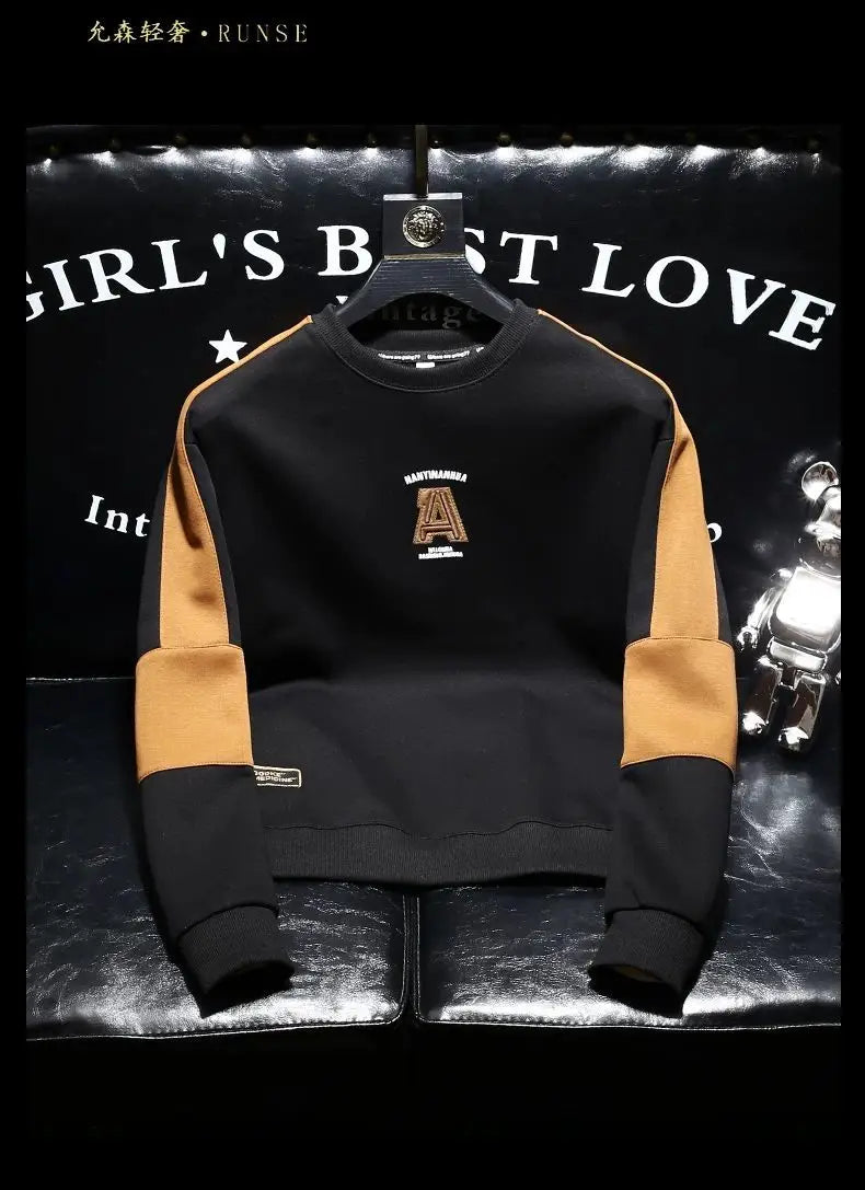 Kontrast Patchwork Plus Größe Trend Hoodies Sweatshirts männer Frühling Herbst Langarm Harajuku Tops Mode Lässig Männer Kleidung