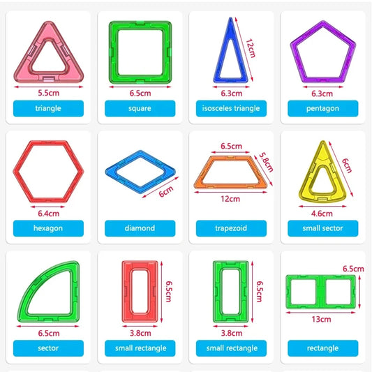 1pcs Big Size Magnetic Designer Magnet Building Blocks Accessories Educational Model Constructor Toys For Children Gifts.