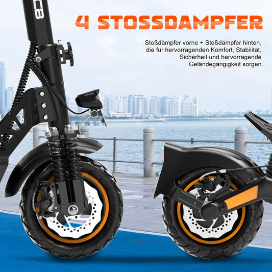 RCB Electric Scooter D5 Pro/D5 (ABE), 48V 27/20.8 Ah Battery, 500W Motor, 10“ Flatproof Tyre, Dual Shock Absorption E Scooter.