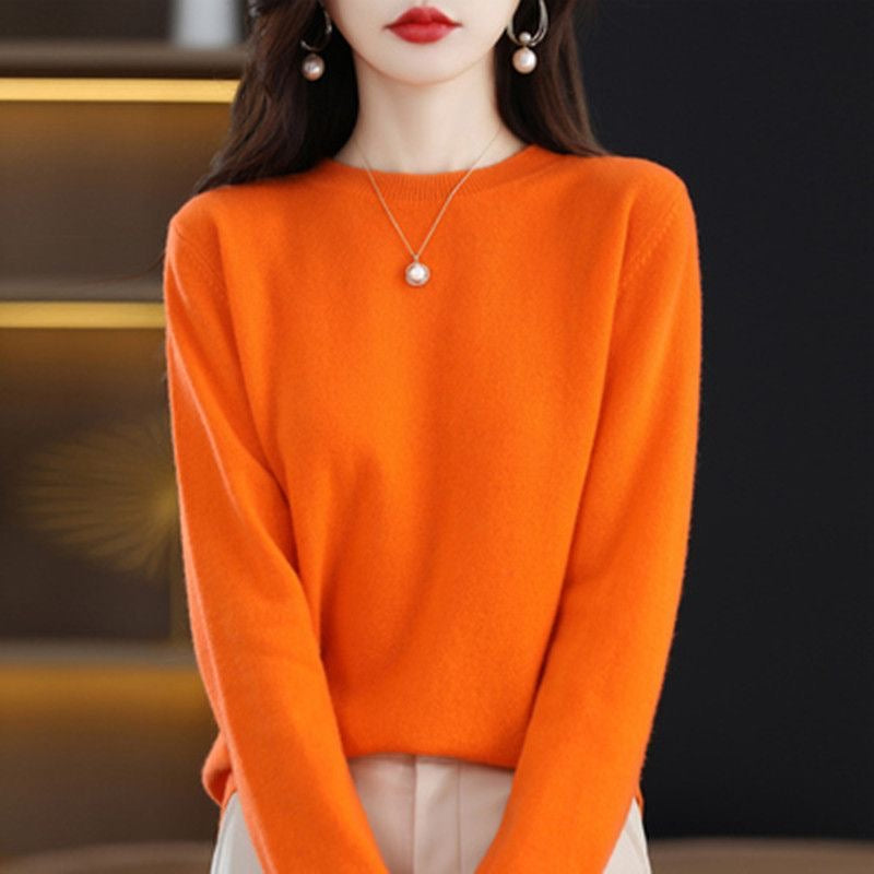 Frauen Pullover Oansatz Herbst Winter Grundlegende Pullover Warme Casual Pulls Jumper Koreanische Lange ärmeln Solide Strickwaren Bodenbildung Shirt