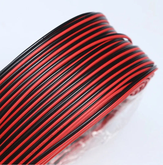 12V Red Black Hookup Wire 2 Pin Automotive Flat Cable LED Extension Wires For Doorbell LED Ribbon Lamp Tape Lighting Speakers.