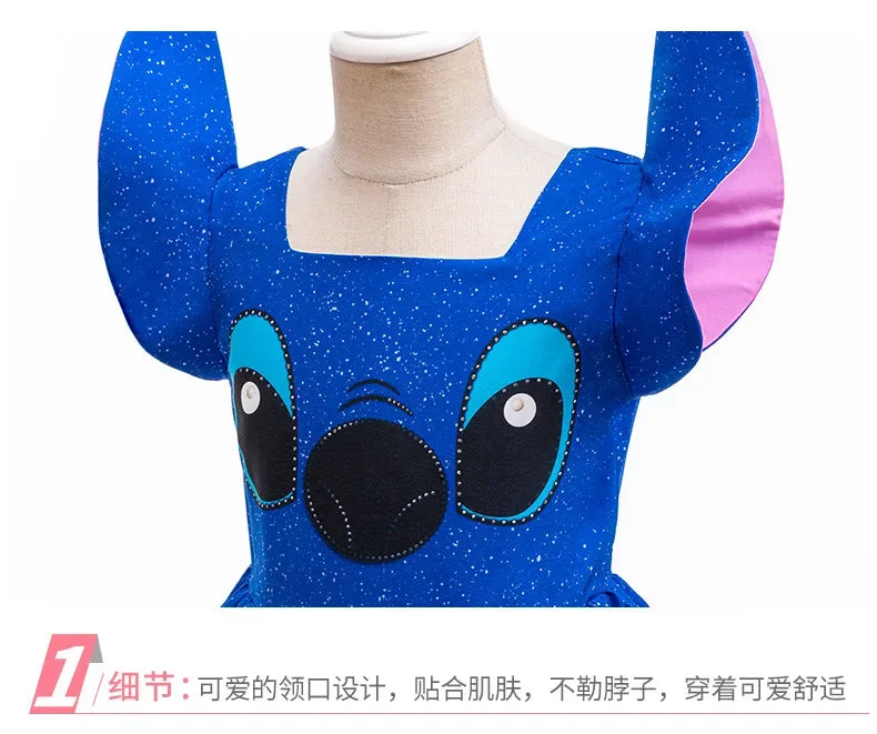 Baby Disney Film Stich Rolle Spielen Kostüm Sets Cartoon Niedliche Prinzessin Kleid Bühne Leistung Halloween Karneval Kinder Kleid