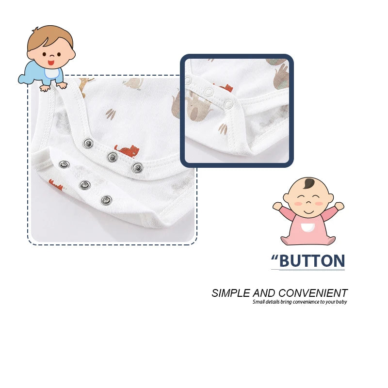 5 Teile/los Vier Jahreszeiten Mode Cartoon Kurzarm Baby Junge Mädchen Bodys Weiche Neugeborenen Onesies Kleidung