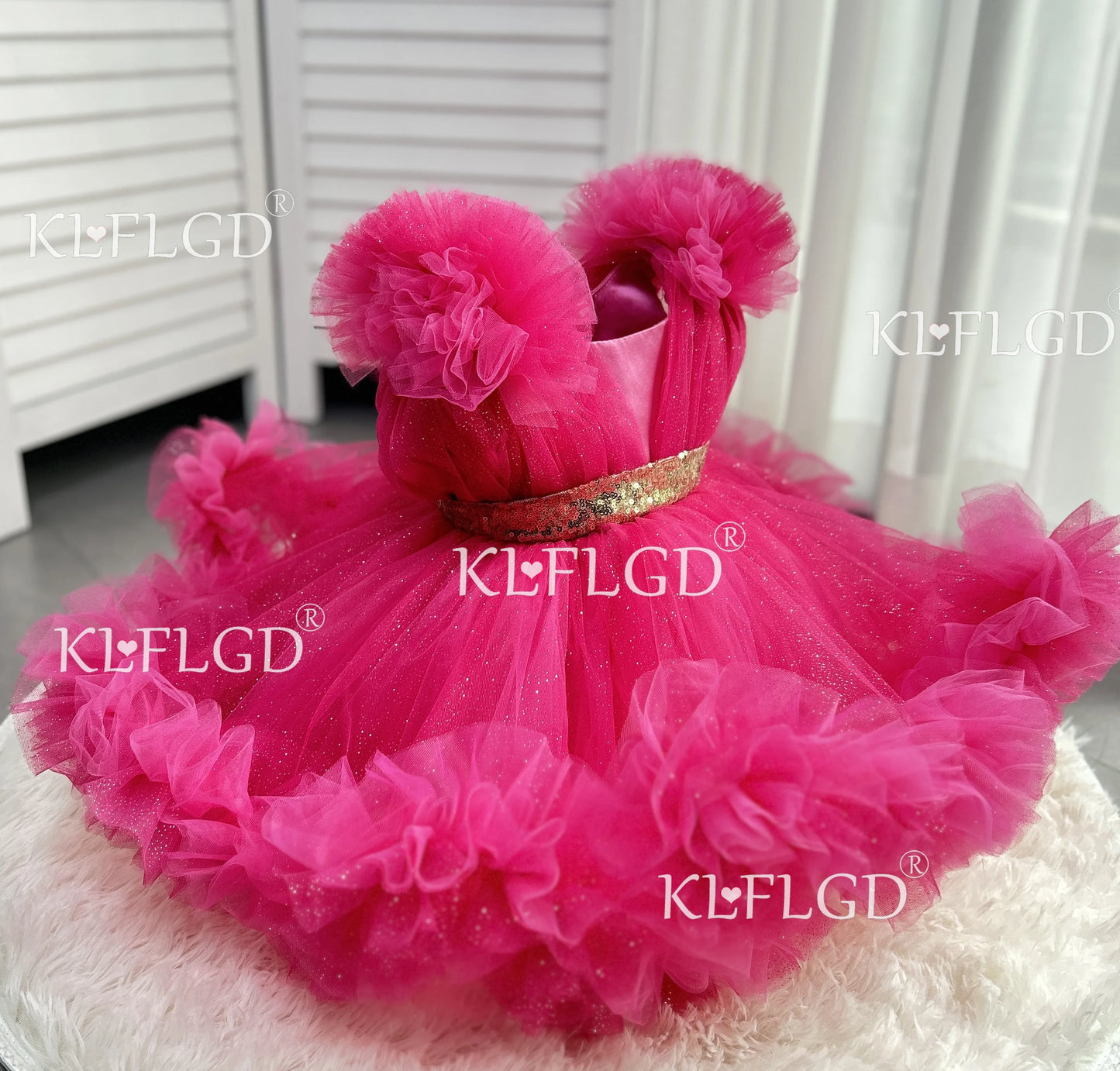 Luxuriöse Kinderkleidung, Babykleid zum ersten Geburtstag, Blumenkind-Hochzeitskleid, Mädchen-Karnevals-Performance-Kleidung