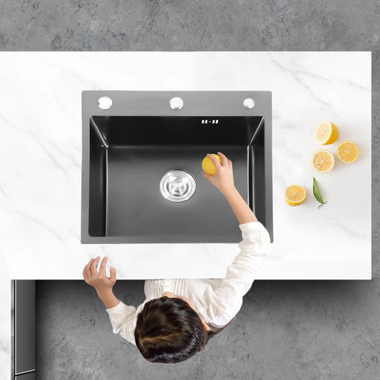 Edelstahl-Küchenspüle, robust, 201 SS, Unterbau/Topmount, großes tiefes Becken, spritzwassergeschützt, schneller Abfluss für Zuhause/Restaurant