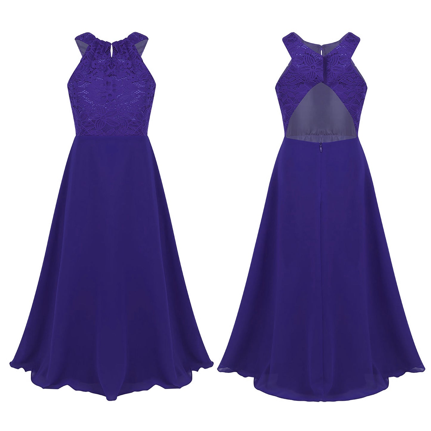 Sommer Mode Blume Mädchen Kleid Hochzeit Geburtstag Party Kinder Lange Kleid Vestido Elegante Halter Neck Floral Spitze Prinzessin Kleid
