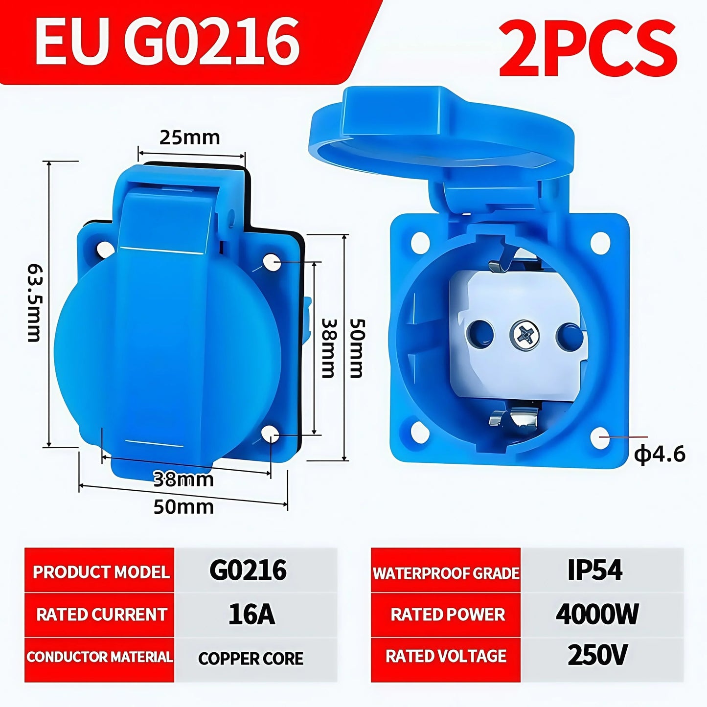 IP54 wasserdichte Bewertung EU UK Brasilien Französisch deutsche Außensteckdose 16A 250V Industriequalität Schalttafelsteckdose Steckdosen.