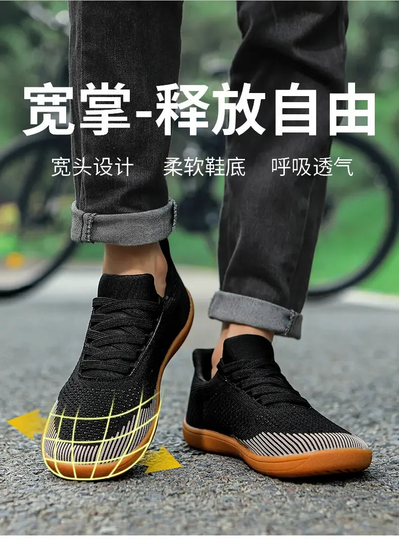 Sommer Breite Schuhe Männer Barfuß Breite Kappe Weichen Sohlen Outdoor Jogging Lace Up Casual Sneaker Atmungsaktive Laufschuhe Tenis Jeans