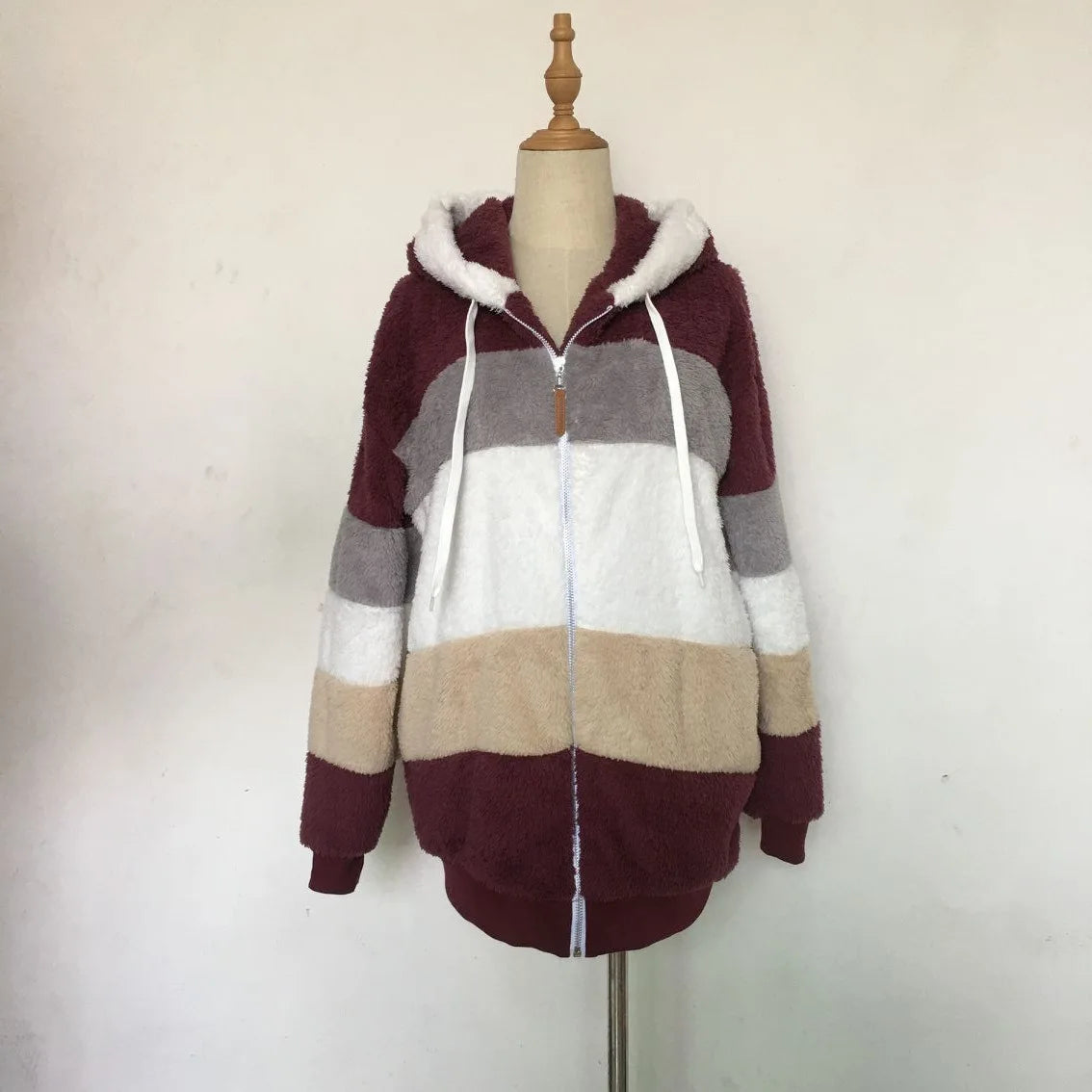 Übergroße Jacke für Frauen 2023 Neue Herbst Winter Warme Plüsch Tasche Mit Kapuze Streetwear Lose Dame Oberbekleidung Mantel Roupas Feminina