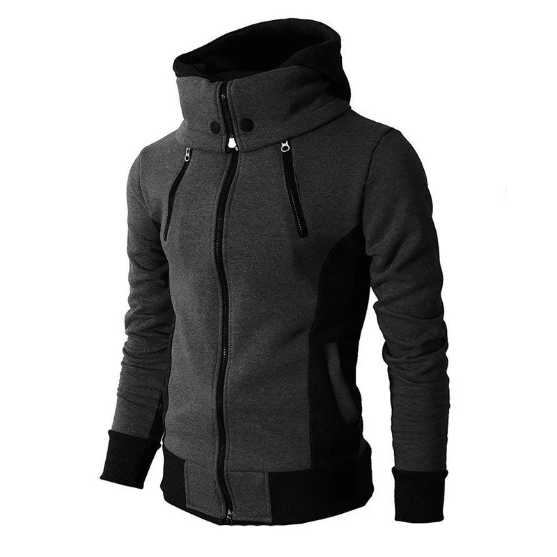 Zipper Men Jackets Autumn Winter Casual Fleece Coats Bomber Jacket Scarf Collar Fashion Hooded Male Outwear Slim Fit Hoody.