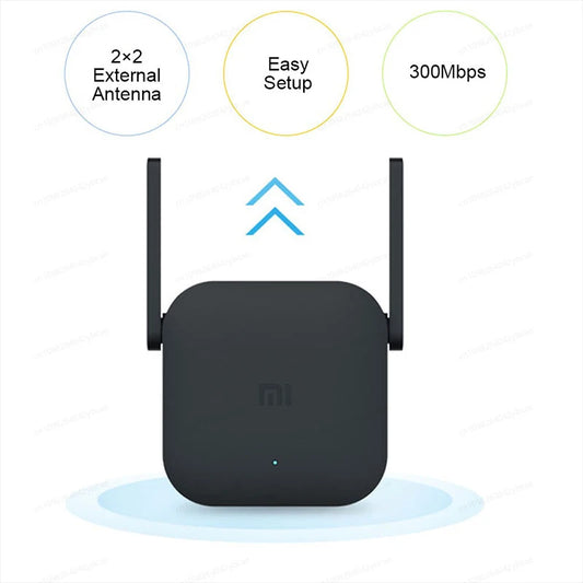 XIAOMI MIJIA New WiFi Amplifier Pro,300M 2.4G Network Expander Repeater Power Extender Roteador,2 Antenna,For Mi Router Wi-Fi.
