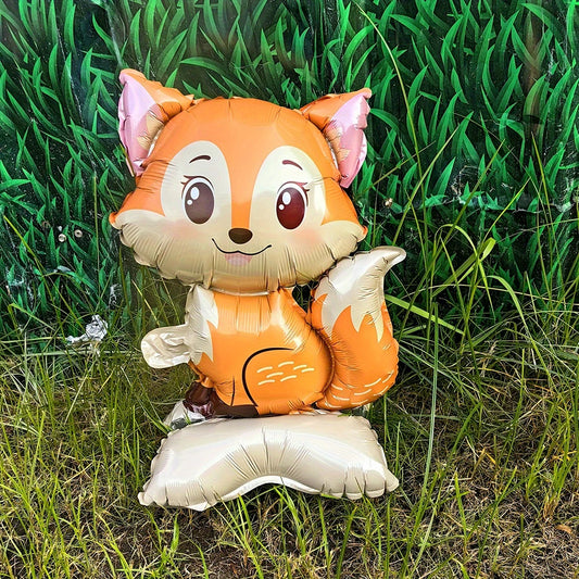 3D-Ständer Fuchs Folienballons Niedliche Dekorationen Dschungeltiere Thema Geburtstag Partydekorationen Kinderspielzeug Babypartyzubehör.