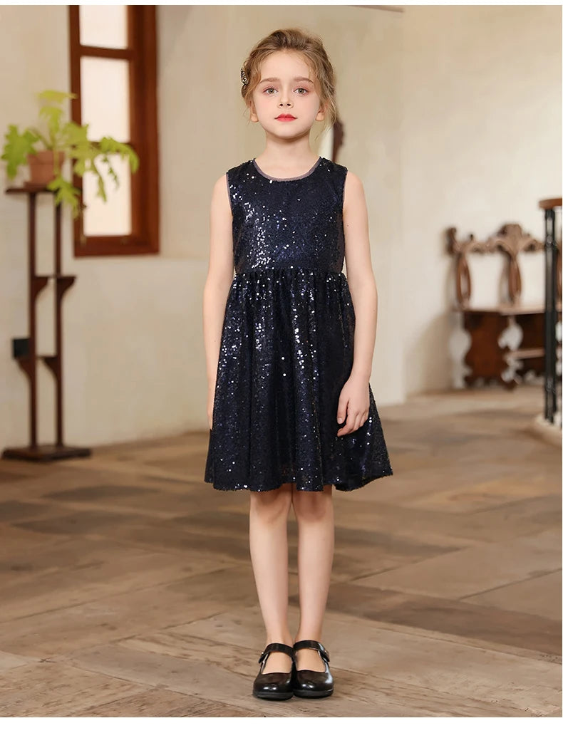 Luxus Kinder Klavier Rezitieren Leistung Pailletten Kleid Mädchen Hochzeit Geburtstag Party Kleidung Kind Elegante Zeremonie Jahrestag Kleid