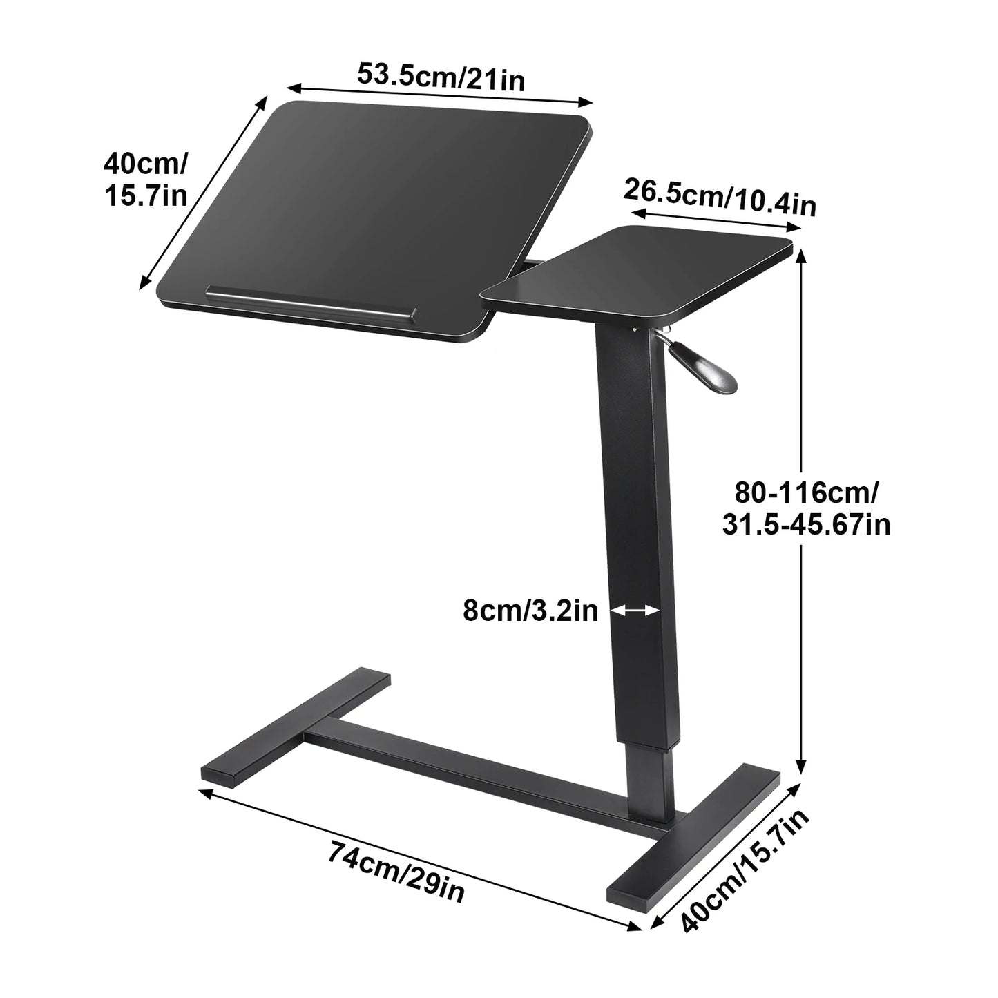 Höhenverstellbarer Sitz-Steh-Schreibtisch, pneumatischer Lift-Computertisch, Arbeitsplatz für Wohnzimmer, Schlafzimmer, Zuhause, Wohnheim