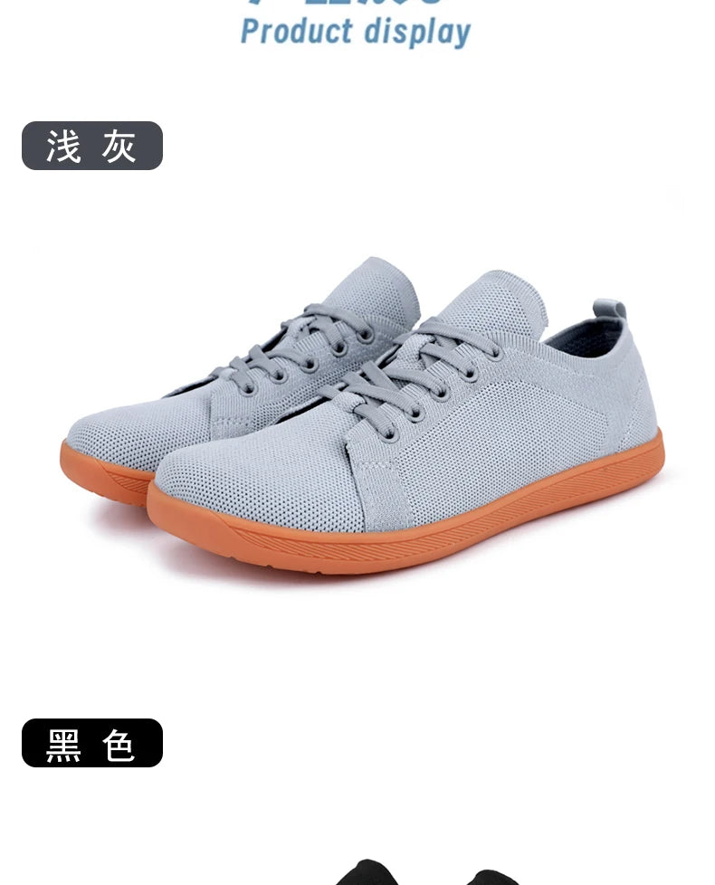 Barfußschuhe mit breiter Zehenpartie für Herren und Damen, minimalistische Wandersneaker | Zero Drop Sole | Atmungsaktives Mesh