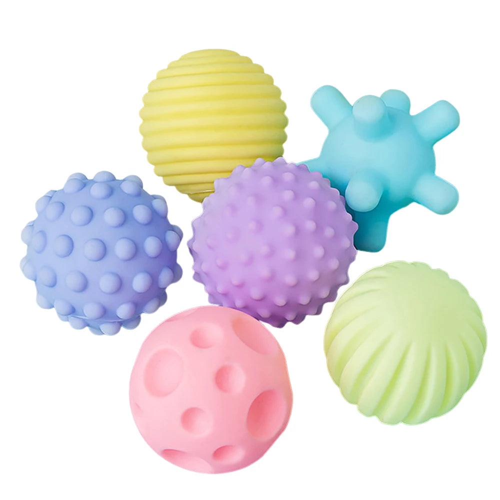 6PCS Textured Balls for Baby Sensory Play 6-12 Months, Activity Multi Soft Ball, Montessori Shower Toys for Toddlers 1-3 Years