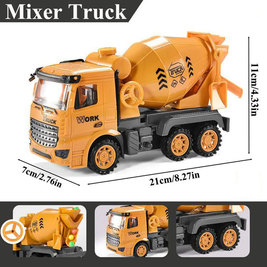 1 PCS Engineering Vehicle Toy for Children Inertial Model Play Plastic Car Kid Mixer Truck Crane Bulldozer Excavator Boy Gift.