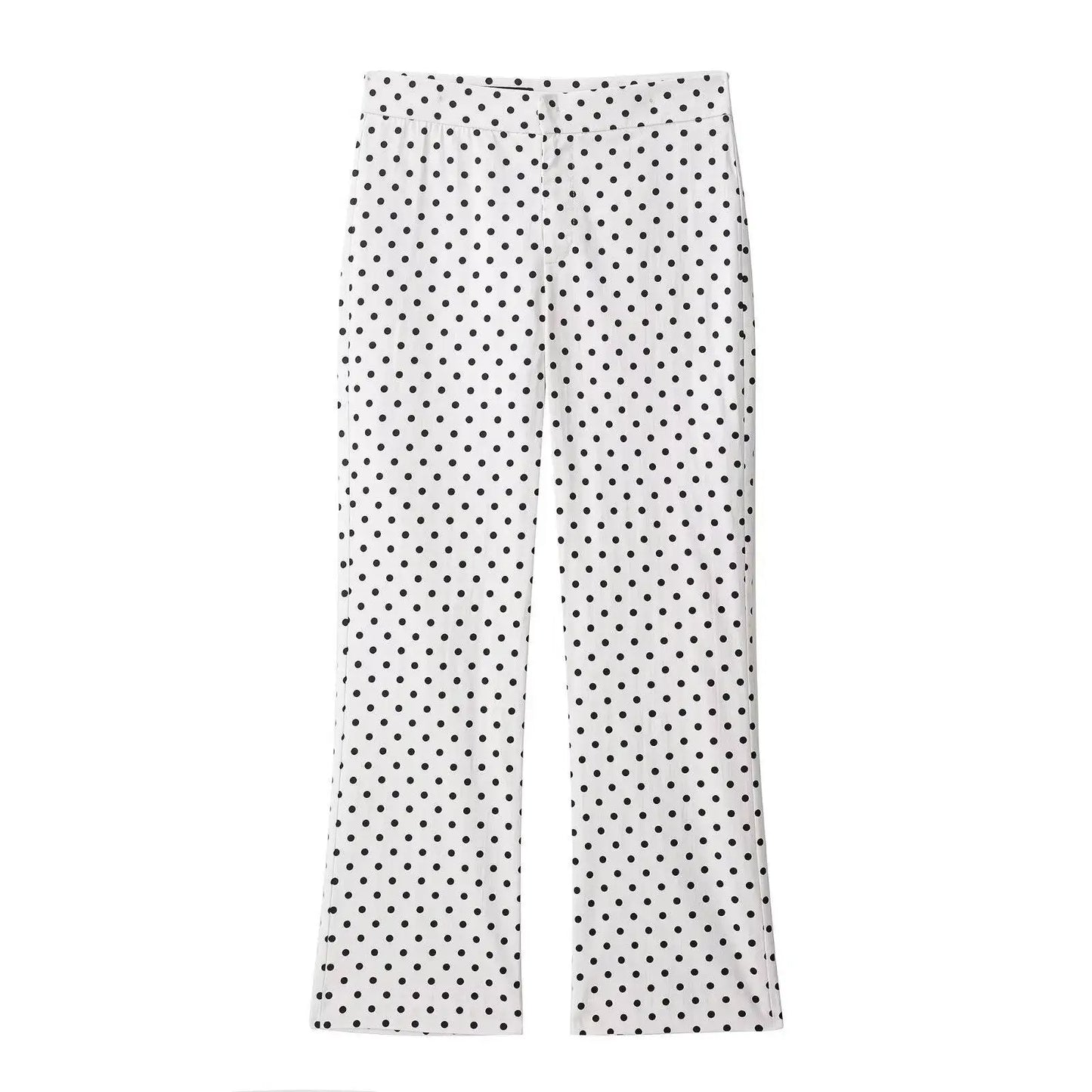 TRAFZA Herbst Polka Dot Gedruckt Jacke Für Frauen Lange Ärmel Rollkragen Zipper Mit Taschen Kordelzug Lose Vintage Mäntel