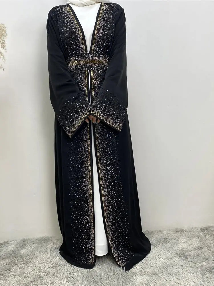 Ramadan Eid Dubai Open Black Muslim Kimono Abaya Damen Turkey Islam Abayas For Women Dress Kebaya Robe Femme Musulmane Kaftan