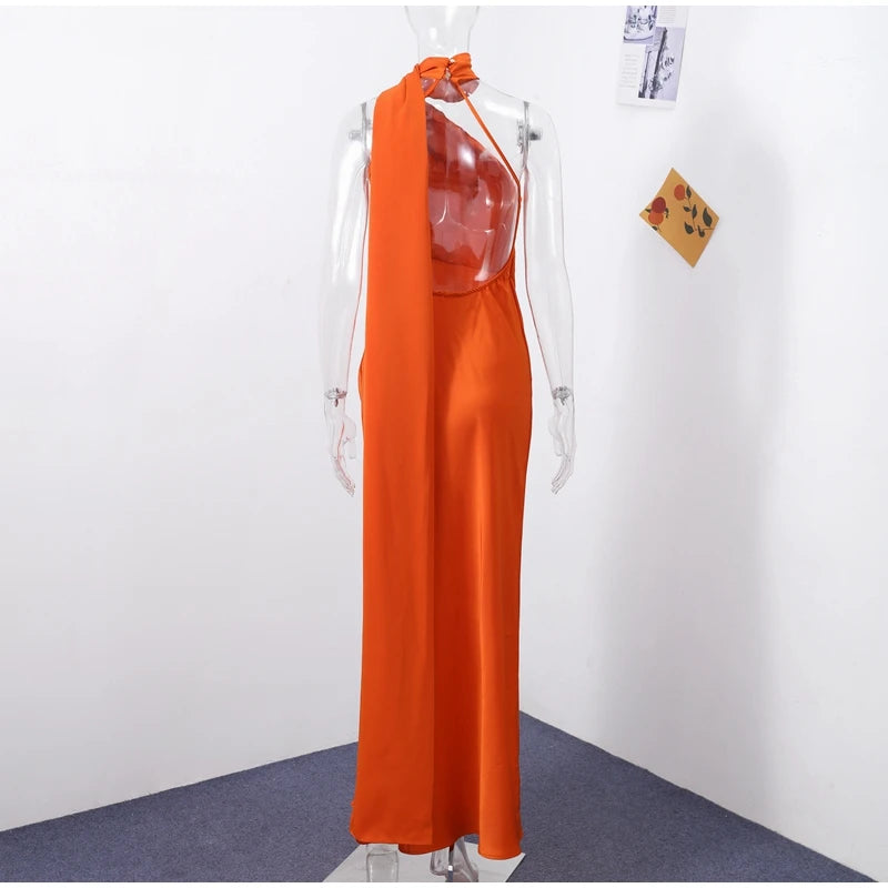 Elegante Feste Band Frauen Halfter Kleid Off Schulter Ärmellose Backless Dünne Weibliche Maxi Kleider 2025, Sommer Neue Chic Dame Robe
