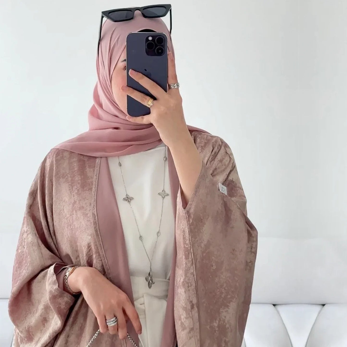 Mode Elegante Dubai Türkische Abaya Kleid Frauen Muslimische Frauen Muslimischen Kimino Kleid Abayas Vorne Offen Strickjacke