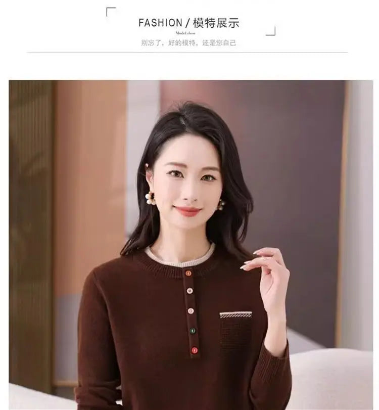 Frauen Kleidung Lose Mode Pullover Herbst/Winter Warme Elegante Gestrickte Langarm Pullover Dame Casual Oansatz Alle-spiel top