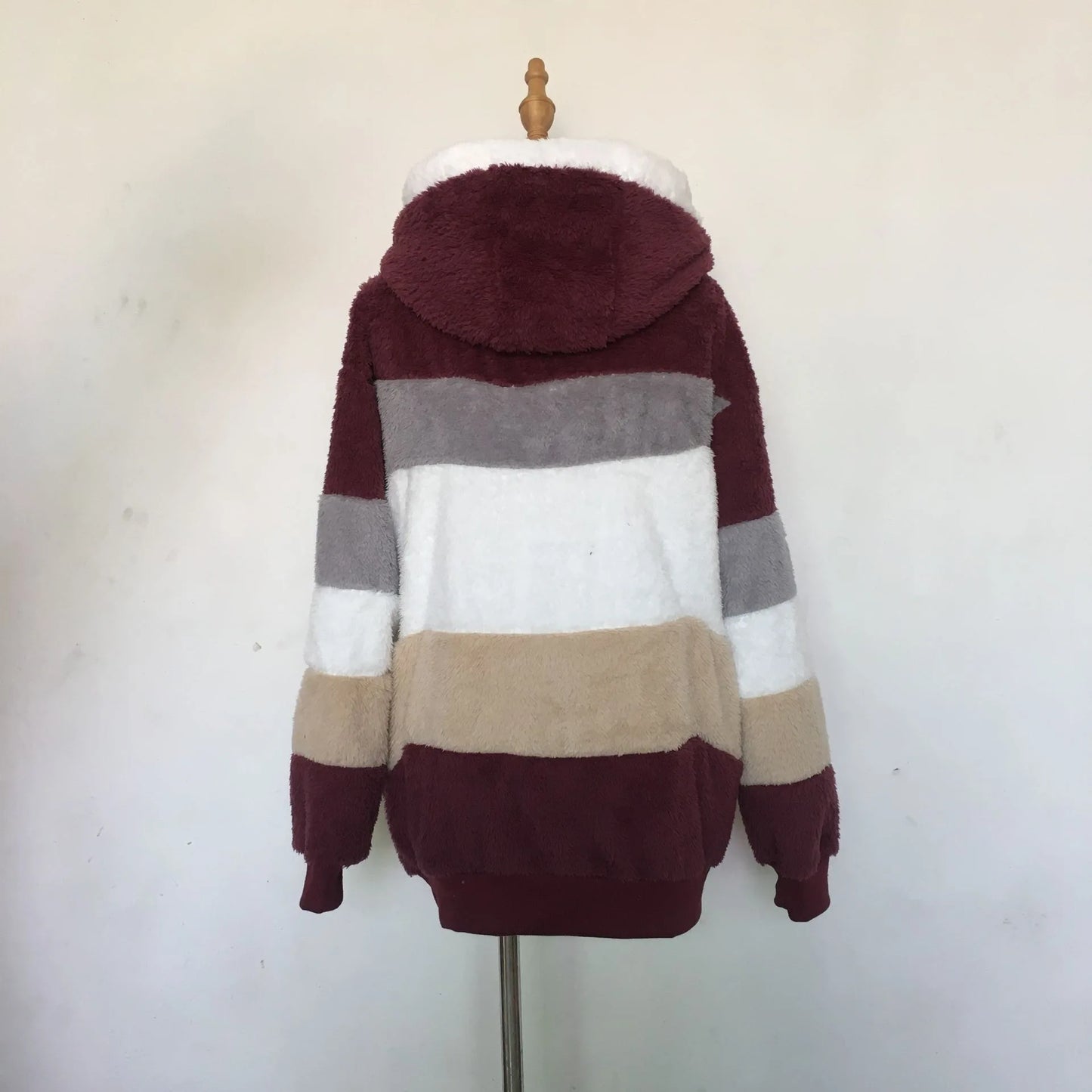 Übergroße Jacke für Frauen 2023 Neue Herbst Winter Warme Plüsch Tasche Mit Kapuze Streetwear Lose Dame Oberbekleidung Mantel Roupas Feminina