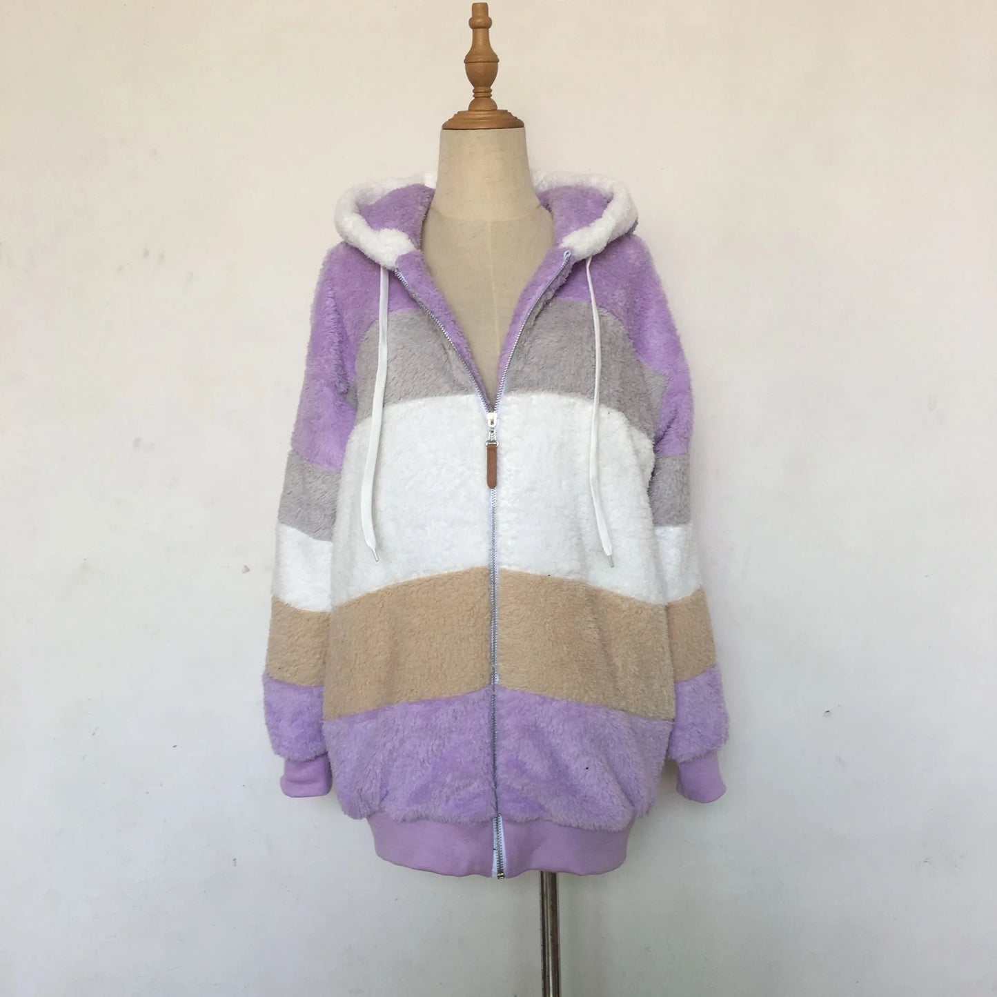 Übergroße Jacke für Frauen 2023 Neue Herbst Winter Warme Plüsch Tasche Mit Kapuze Streetwear Lose Dame Oberbekleidung Mantel Roupas Feminina
