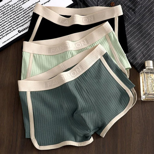 3 Pcs/Lot Men's Sexy Striped Panties Boxer Shorts Underwear Male Boxers Homme U Convex Shorts Lingerie Underpants.
