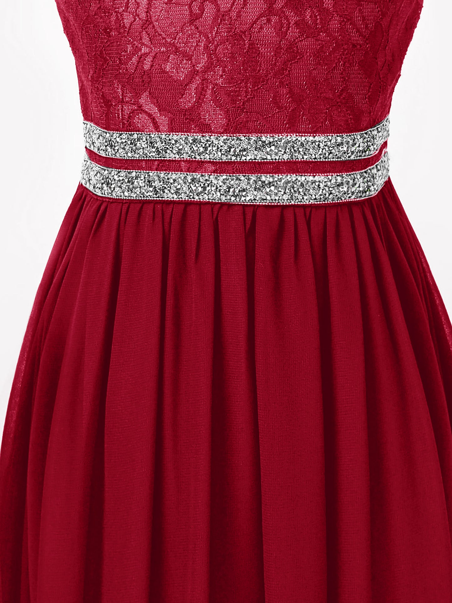 Iiniim Teen Mädchen Ärmellose Pailletten Floral Spitze Glänzenden Kleid Vestido de festa für Hochzeit Formale Geburtstag Party Sommer Kleider