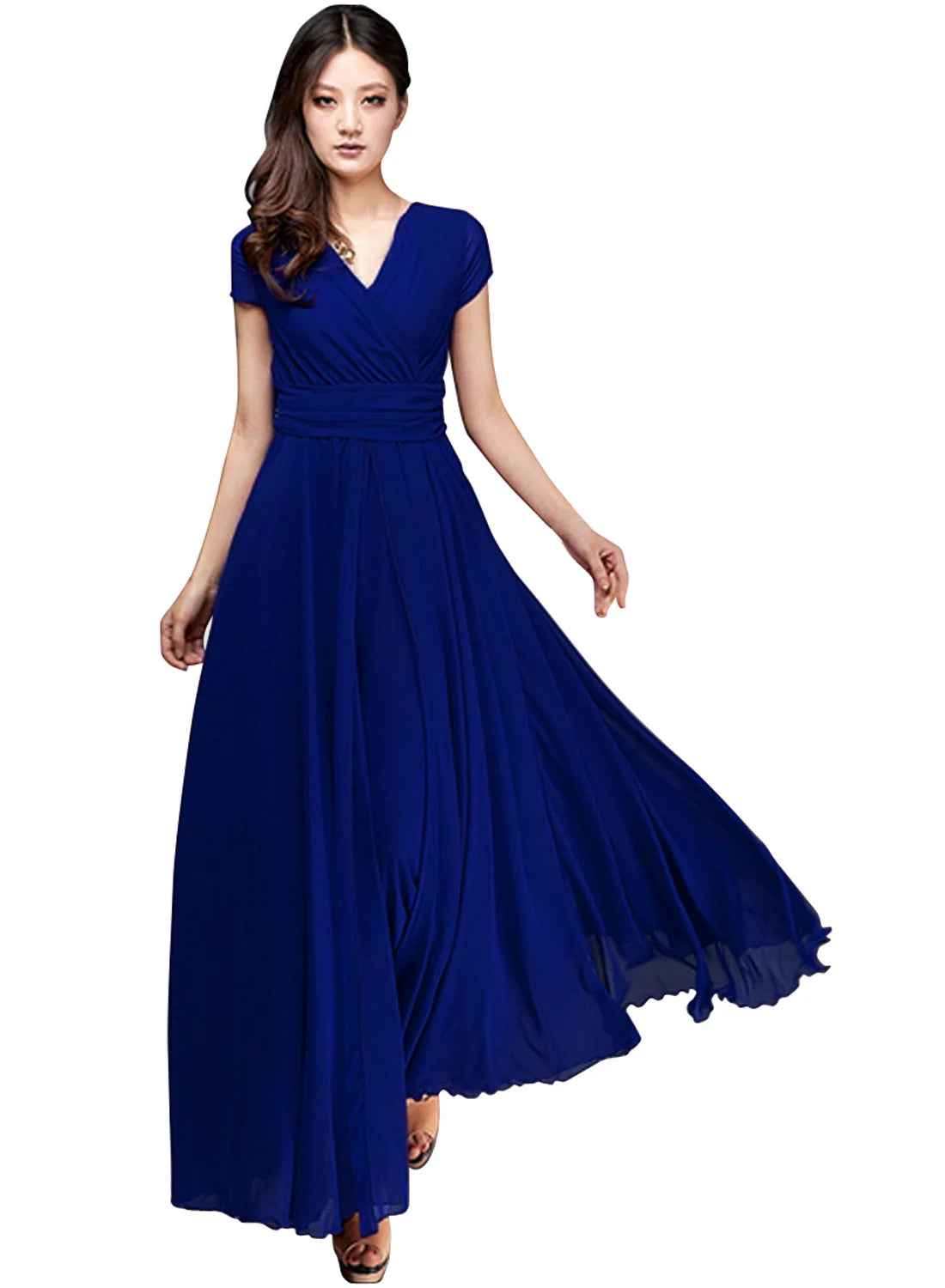 Frauen Damen Kleidung Kurzarm Sexy Club Boho Strand Kleid Dame Sommer Tiefem V-ausschnitt Party Lange Maxi Kleid Frauen