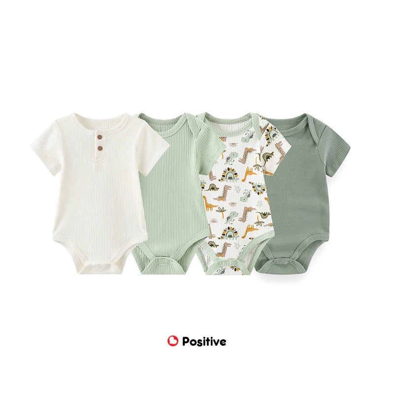 Kiddiezoom 4 Teile/los Unisex Baby Junge Mädchen Bodys Kurzarm Infant Onesies Erste Weihnachten Baby Kleidung