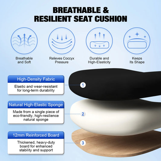 AUTHMIC Ergonomischer Bürostuhl aus Netzstoff, verstellbarer, drehbarer Computer-Schreibtischstuhl mit Liegestuhl 90er ° -135 Lordosenstütze für das Heimbüro