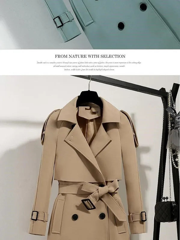 Lässige Langarm-Oberbekleidung, Trenchcoat für Damen, 2024, Herbst-Winter-Mode, Schnürung, lang, neu in Mänteln und Jacken, elegant