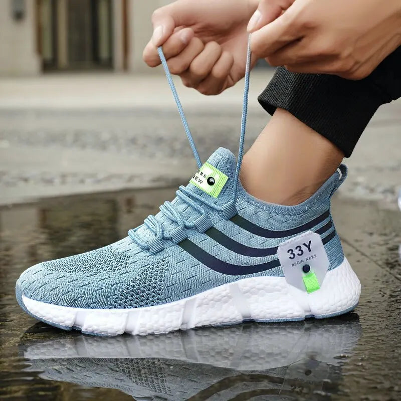 Herren Casual Sportschuhe atmungsaktiv leichte Sneakers Outdoor Mesh schwarze Laufschuhe sportlich Jogging Tenis Wanderschuhe