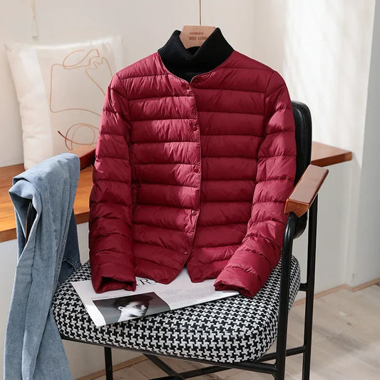 Neuheiten frauen Weiße Ente Unten Liner Puffer Jacke 2023 Herbst Winter Weibliche Warm Halten Koreanische Büro Dame Unten Mantel.