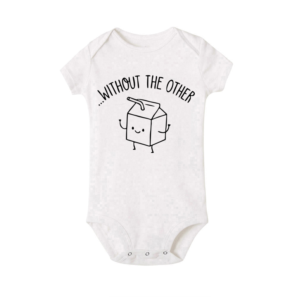 Zwillings-Body kann niemandem ohne den anderen Baby-Strampler haben. Lustiger Milch- und Keks-Zwillings-Bodysuit. Niedlicher Baby-Overall für beste Freunde