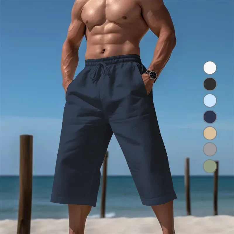 Grenzüberschreitende Sommer-lose und atmungsaktive Capri-Hose, Herrenmode, lässige, atmungsaktive Shorts, Jogginghose für Herren