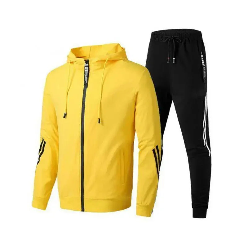 Herren Winter Trainings anzug Set einfarbige Hoodies und Kordel zug Jogging hose Loose Fit Freizeit Sportswear Anzug