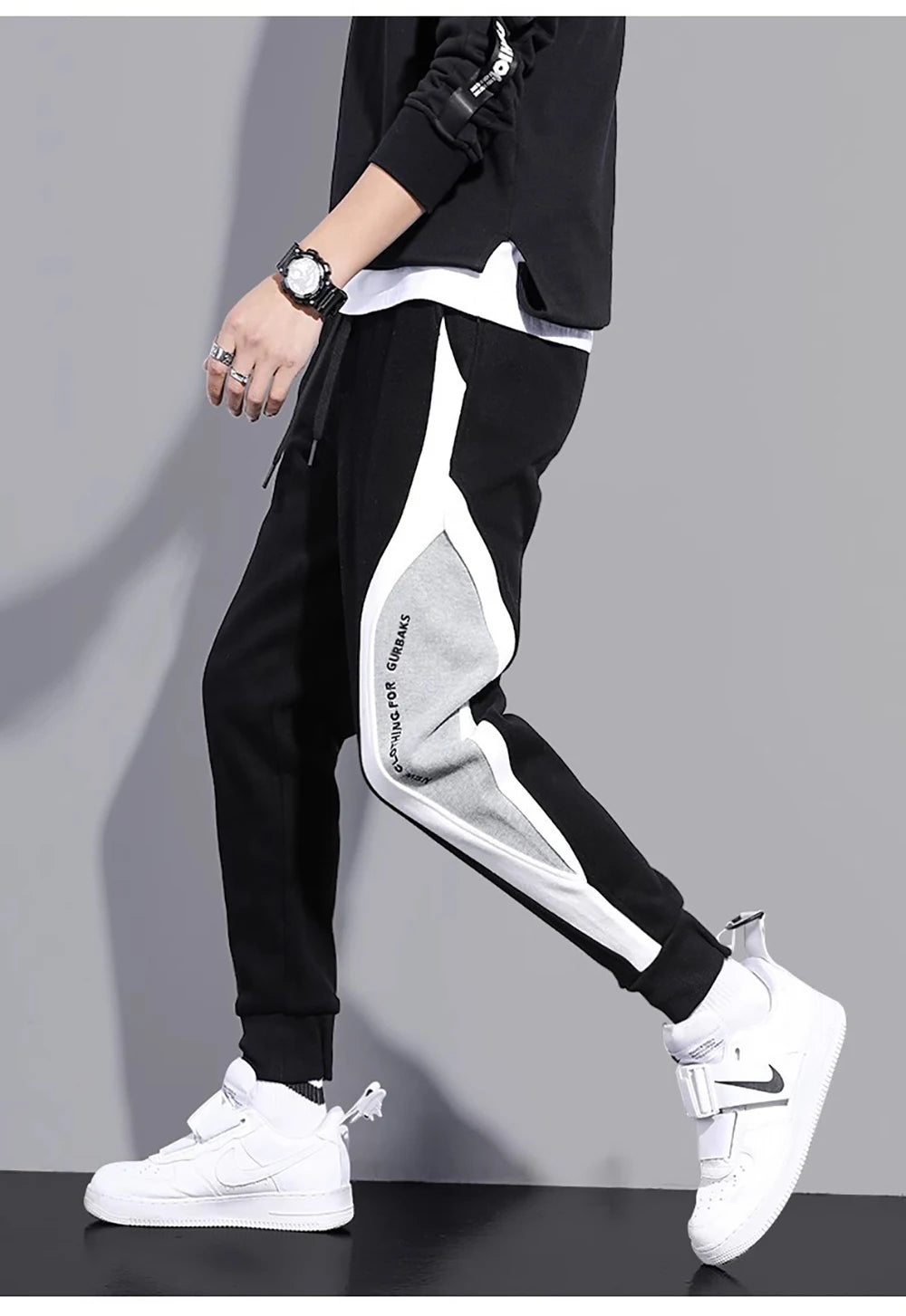 2024 frühling Herbst männer Sport Hosen Männlichen Lose Anliegende Leggings Patchwork Running Training Casual Hosen Mode Outfit Hosen