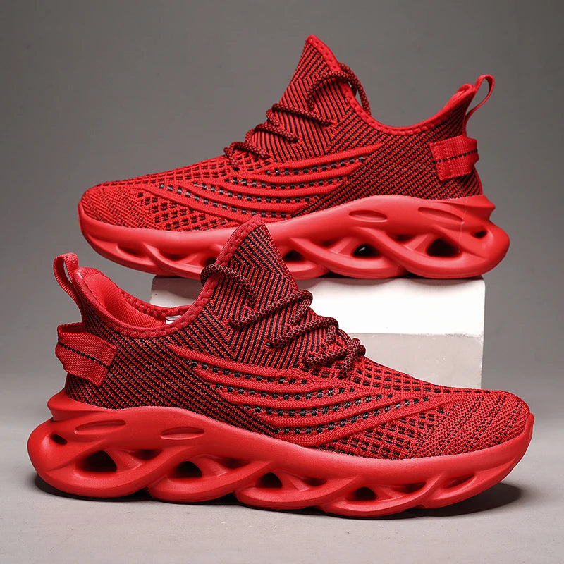 Männer Schuhe Bequeme Turnschuhe Atmungsaktiv Für Mesh Tennis Sport Laufen Gehen Im Freien Rot Fliegen Weben Frauen Slip-on Gym schuhe
