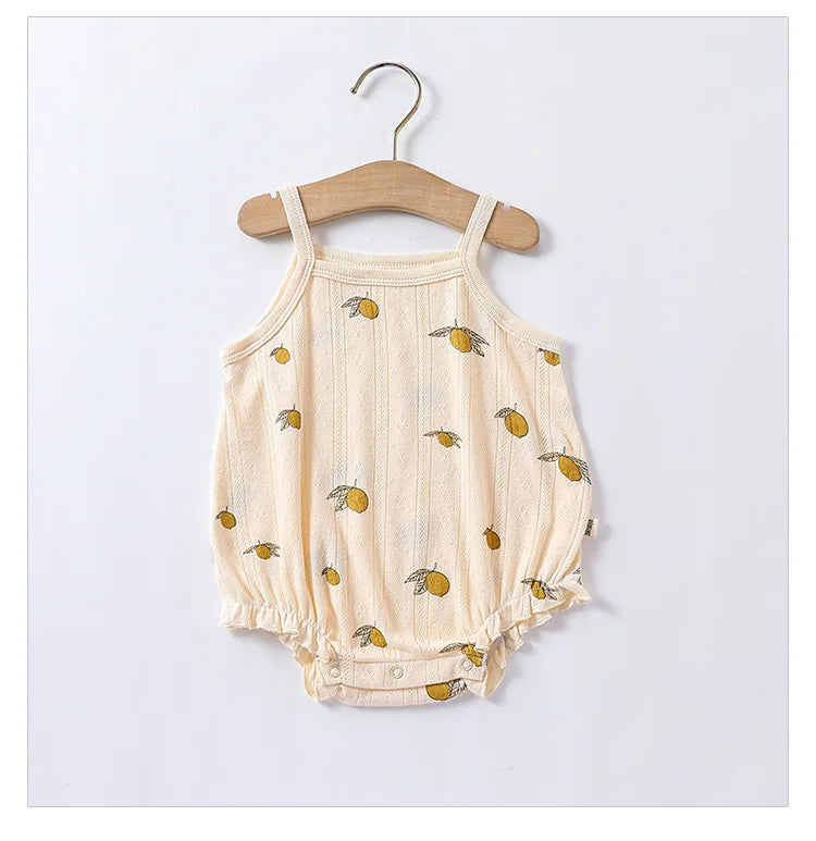 0-24m Neugeborenes Kind Baby Stram pler Mädchen Jungen Sommerkleid ung ärmel los schulter frei Overall niedlichen süßen Bodysuit Outfit