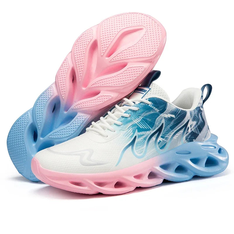 Men Running Shoes Mesh Breathable Flat Cushioning Soft Comfortable Sneakers Outdoor Gym Trendy Casual Jogging Shoes for Men