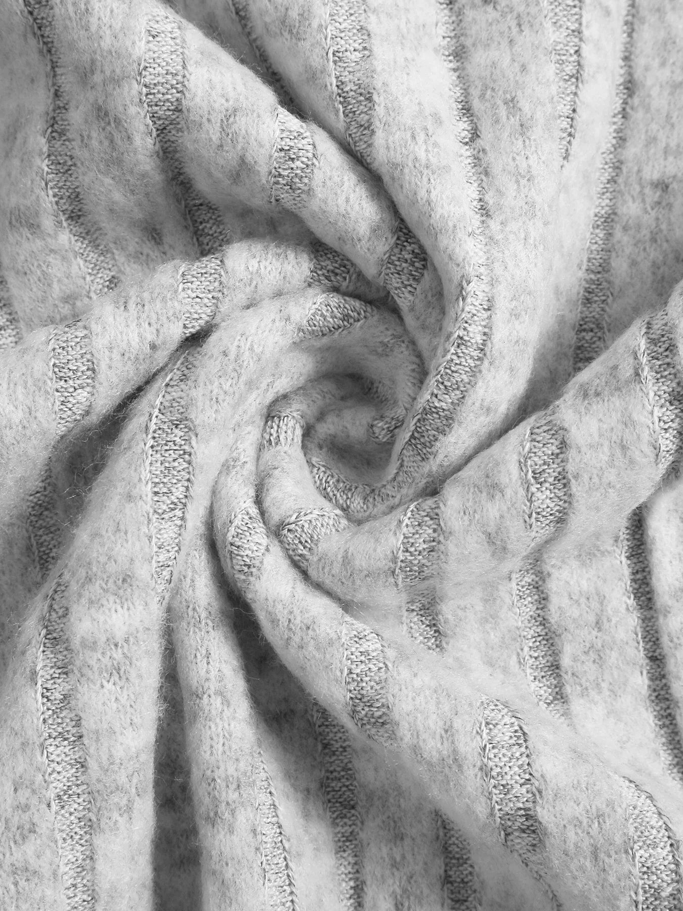 Geripptes, figurbetontes Damenkleid mit Schlitz am Oberschenkel, lässiges, langärmliges Midikleid mit U-Ausschnitt für Herbst und Winter, Damenbekleidung.