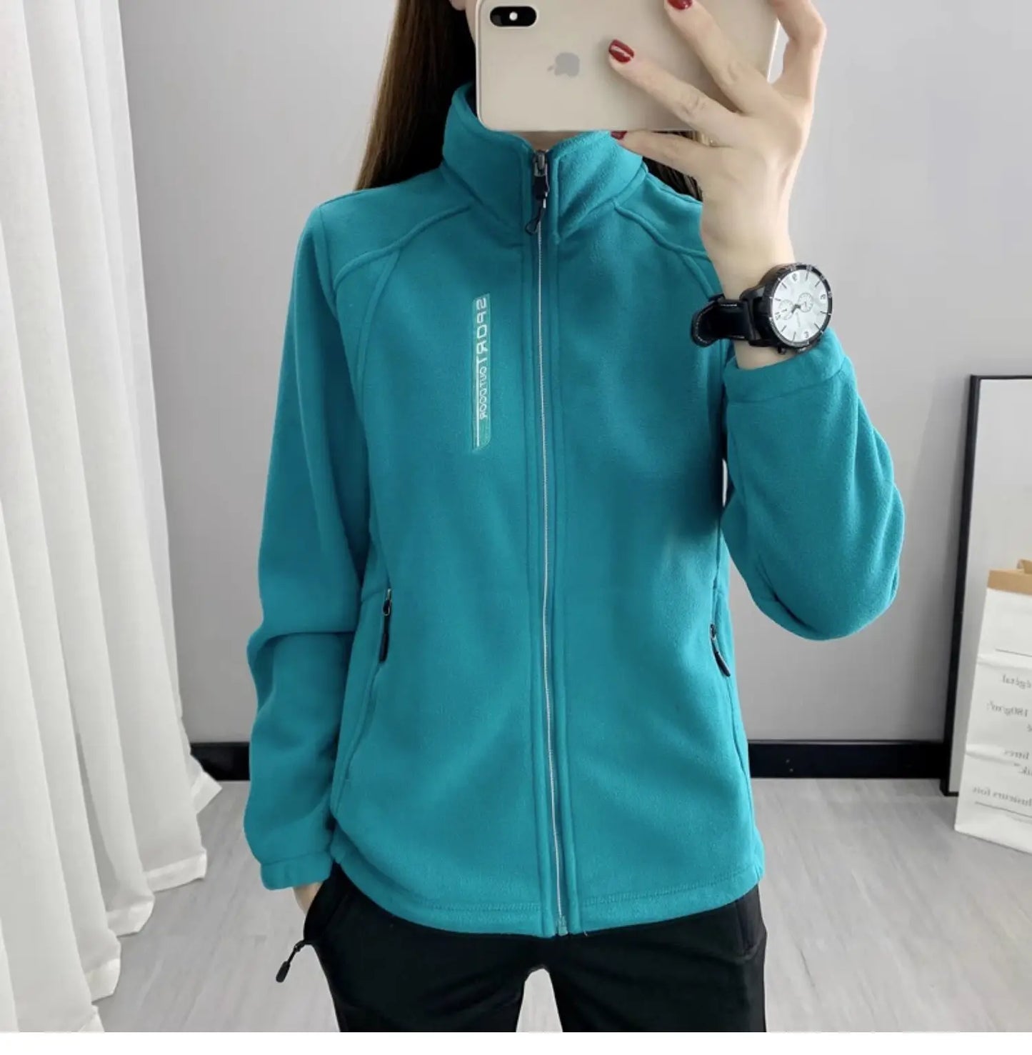 Plus Größe Herbst Winter Polar Fleece Warme Mantel Frauen Sweatshirt Outdoor Sport Casual Zipper Strickjacke Jacke Top Schlank Jugendliche