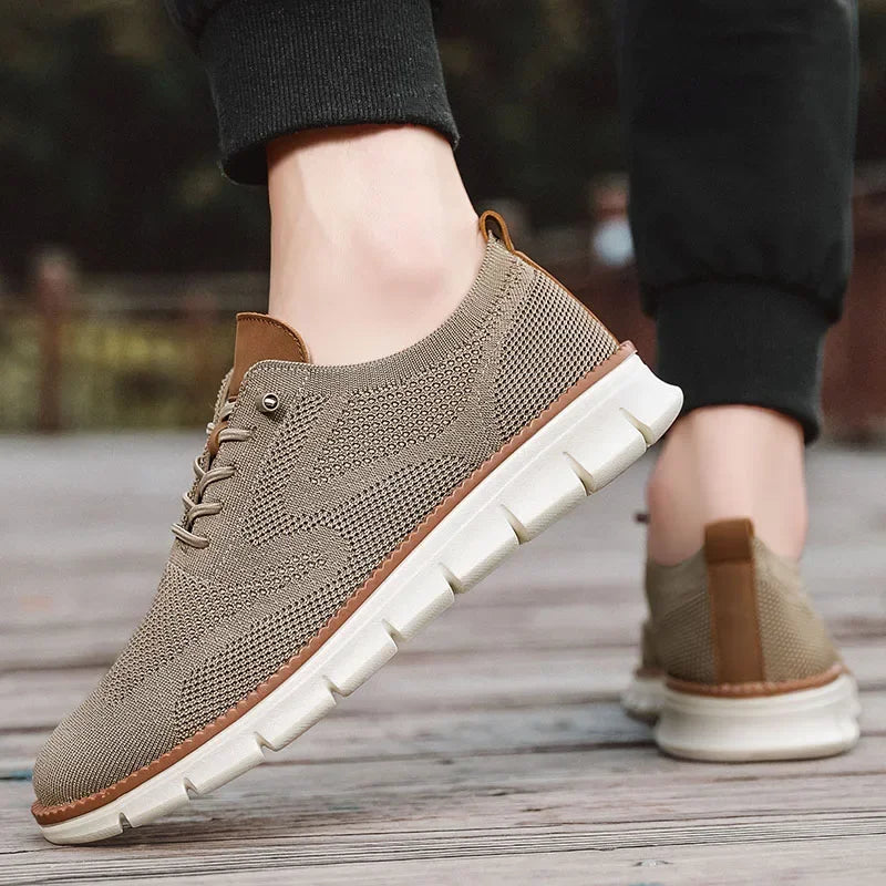 Herren-Freizeitschuhe, klassische, atmungsaktive Brogue-Flats, dämpfende Farbblock-Design-Kleiderschuhe, vielseitige Turnschuhe, leicht