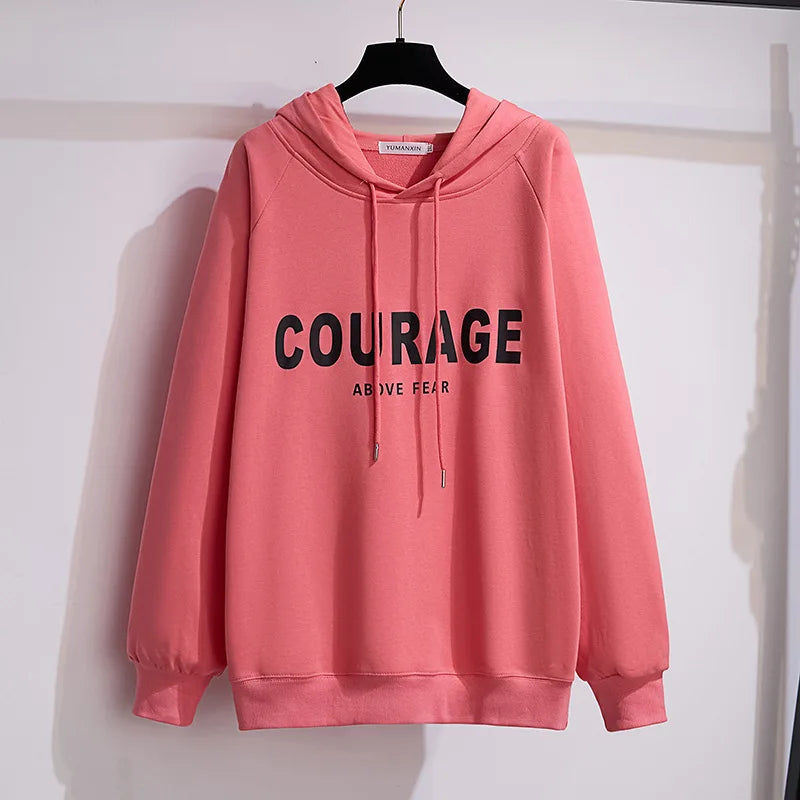 175 kg Plus Size Damen Büste 170 Frühling Herbst Lose Brief Kapuzenpullover Sweatshirt Schwarz Rot Weiß 4XL 5XL 6XL 7XL 8XL 9XL