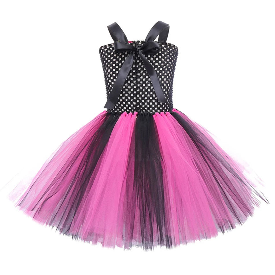 Halloween Kinder Kleid Cosplay Herz druck Skelett Kostüme Mädchen Blumen Schädel Tutu Kleidung Kinder Karneval Leistung Outfits