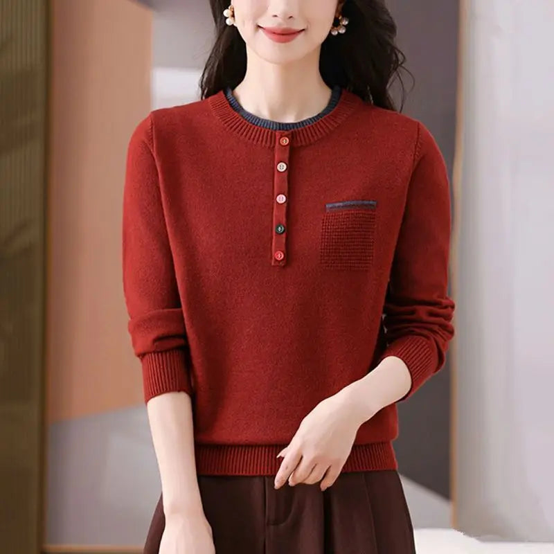 Frauen Kleidung Lose Mode Pullover Herbst/Winter Warme Elegante Gestrickte Langarm Pullover Dame Casual Oansatz Alle-spiel top