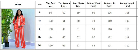 Fashion Striped Print Suit For Women Elegant Lapel Long Sleeved Shirt Elastic Waist Wide Leg Pants Two Piece Set 2024 Autumn New.